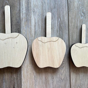 DIY Unfinished Wood Apple, Unfinished Wooden Apple Blanks, Unfinished Caramel Apple, Unfinished Wooden Caramel Apple, Apple Decor