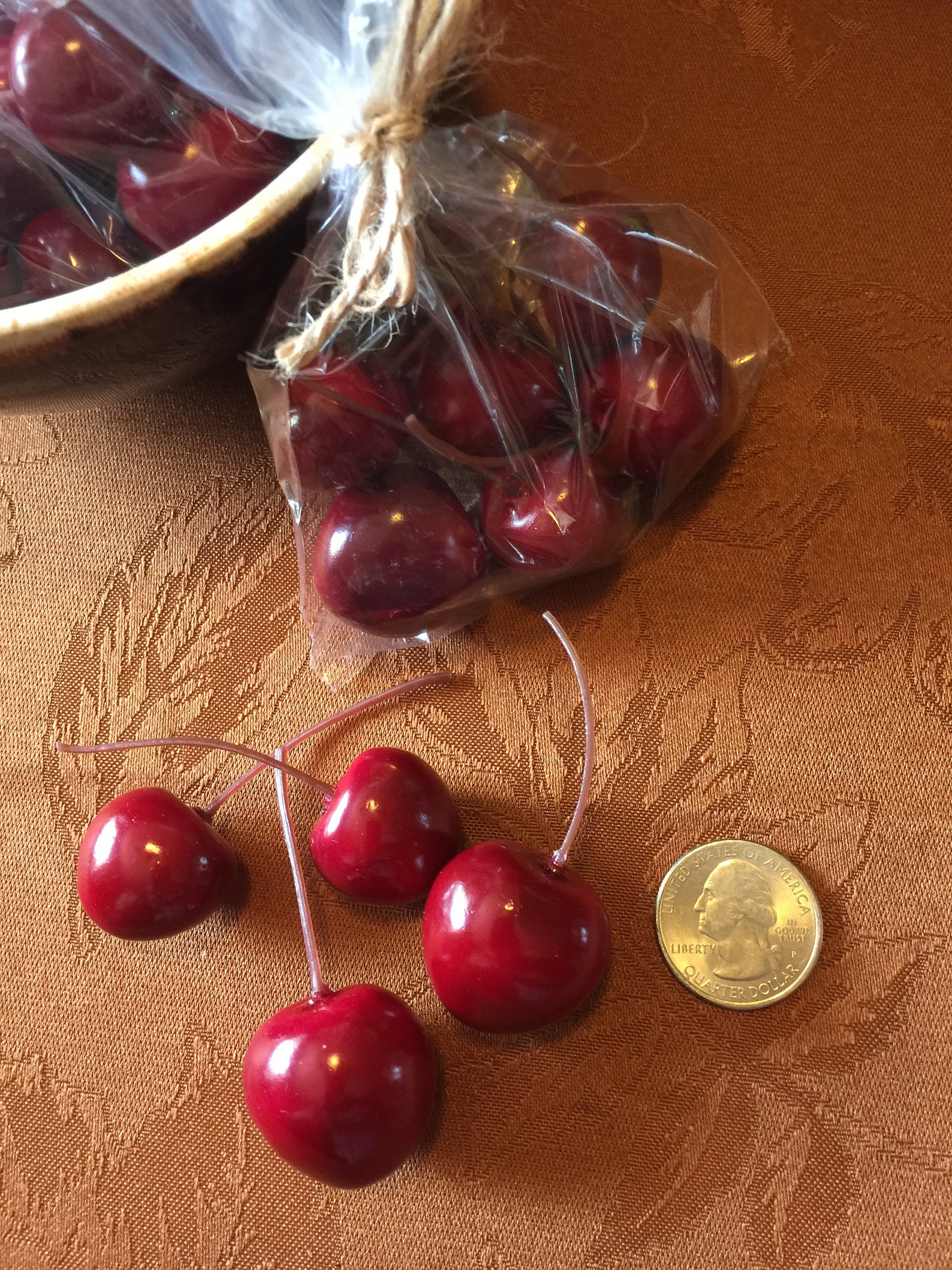 Large Faux Cherries Fake Cherries Kitchen Decor Fake Bake Etsy