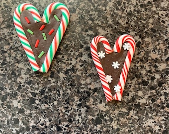 Fake Peppermint Heart Candy, Fake Candy Cane Cookie , Christmas Fake Bake, Tiered Tray decor, Coffee Bar, Christmas Cookie, Fake Candy Cane