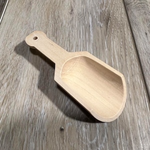 Unfinished Mini Wood Scoop, Unfinished Wooden Scoop, Wood Mini Scoop, Wood Scoop image 1