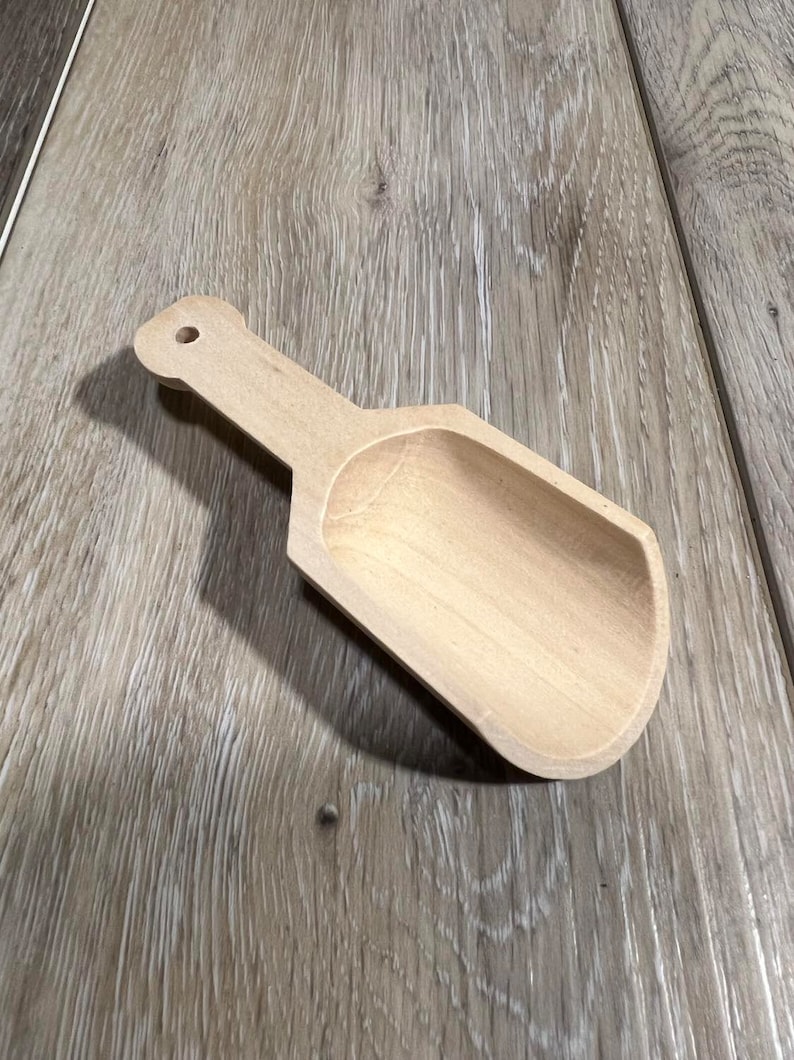 Unfinished Mini Wood Scoop, Unfinished Wooden Scoop, Wood Mini Scoop, Wood Scoop image 1