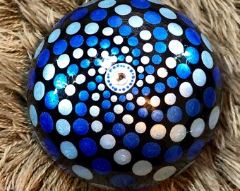 Tidal Waves Mandala Stone (Mandala Rock)