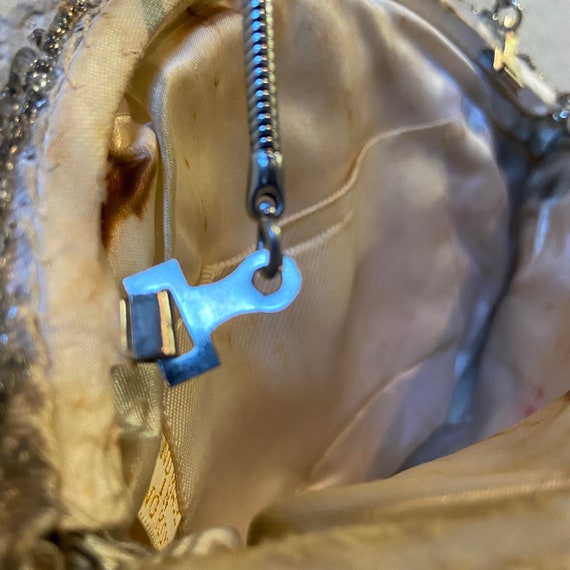 Silver Sequin Beaded Handbag - image 5