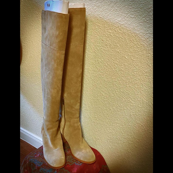 Tan Suede Over The Knee Boots