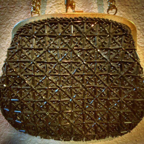 Beaded Black Vintage Handbag - image 1