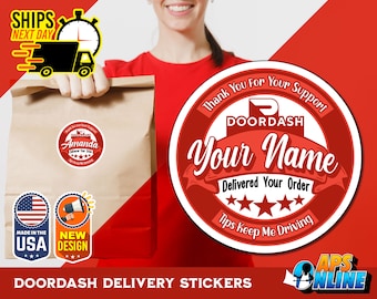 Personalized DoorDash Labels - Delivery Circle Stickers - Food Delivery