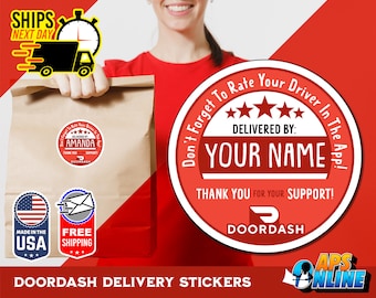 Personalized DoorDash Labels - Delivery Circle Stickers - Food Delivery