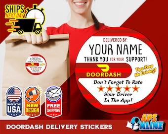 Personalized DoorDash Labels - Delivery Circle Stickers - Food Delivery - 007