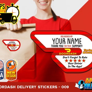 Personalized DoorDash Labels - Custom Shaped Stickers - Food Delivery - DD-009
