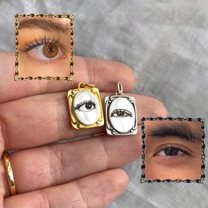 Engraved Lover’s Eye Necklace, Custom Engraved Eye Pendant (Pre-order! 3-4 week processing time)