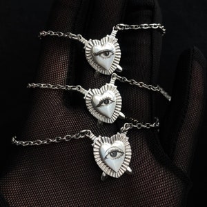Engraved Lover’s Eye Necklace, Custom Eye Pendant, Memorial Jewelry (preorder)