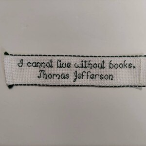 Thomas Jefferson Book Quote Bookmark Pattern