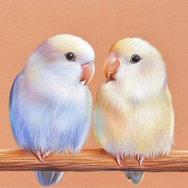 Lovebirds Wall Art Etsy