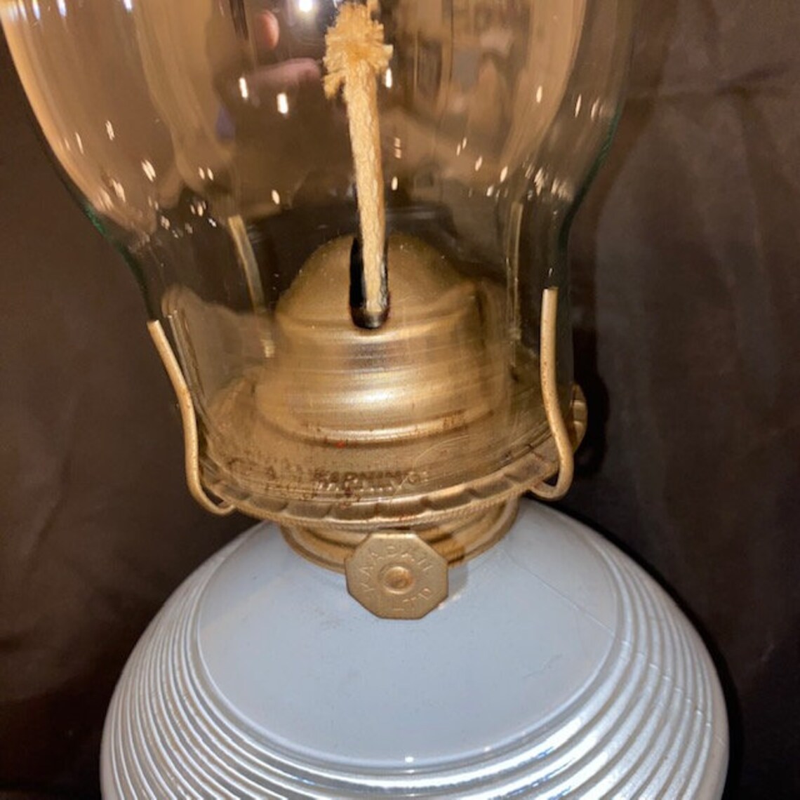 Kaadan Ltd Light Blue Glass Paraffin/oil Lamp Etsy