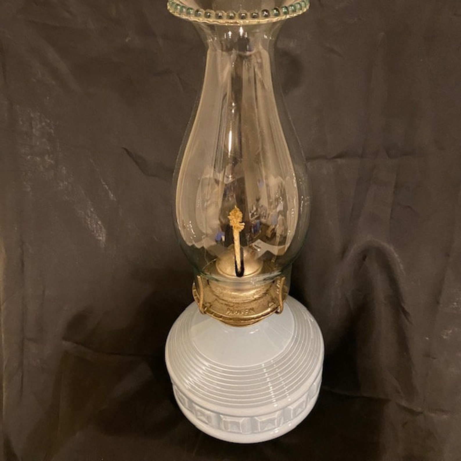 Kaadan Ltd Light Blue Glass Paraffin/oil Lamp Etsy