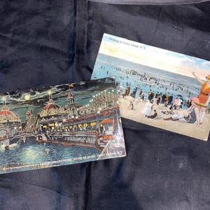 Antique Coney Island Beach and Luna Park Postcards - Set of 2