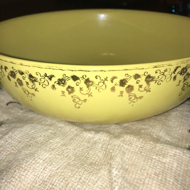Hall's Kitchenware Cheerful Yellow Serving Bowl Etsy