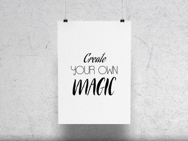 Create your own magic quote printable quotes. printable wall Etsy