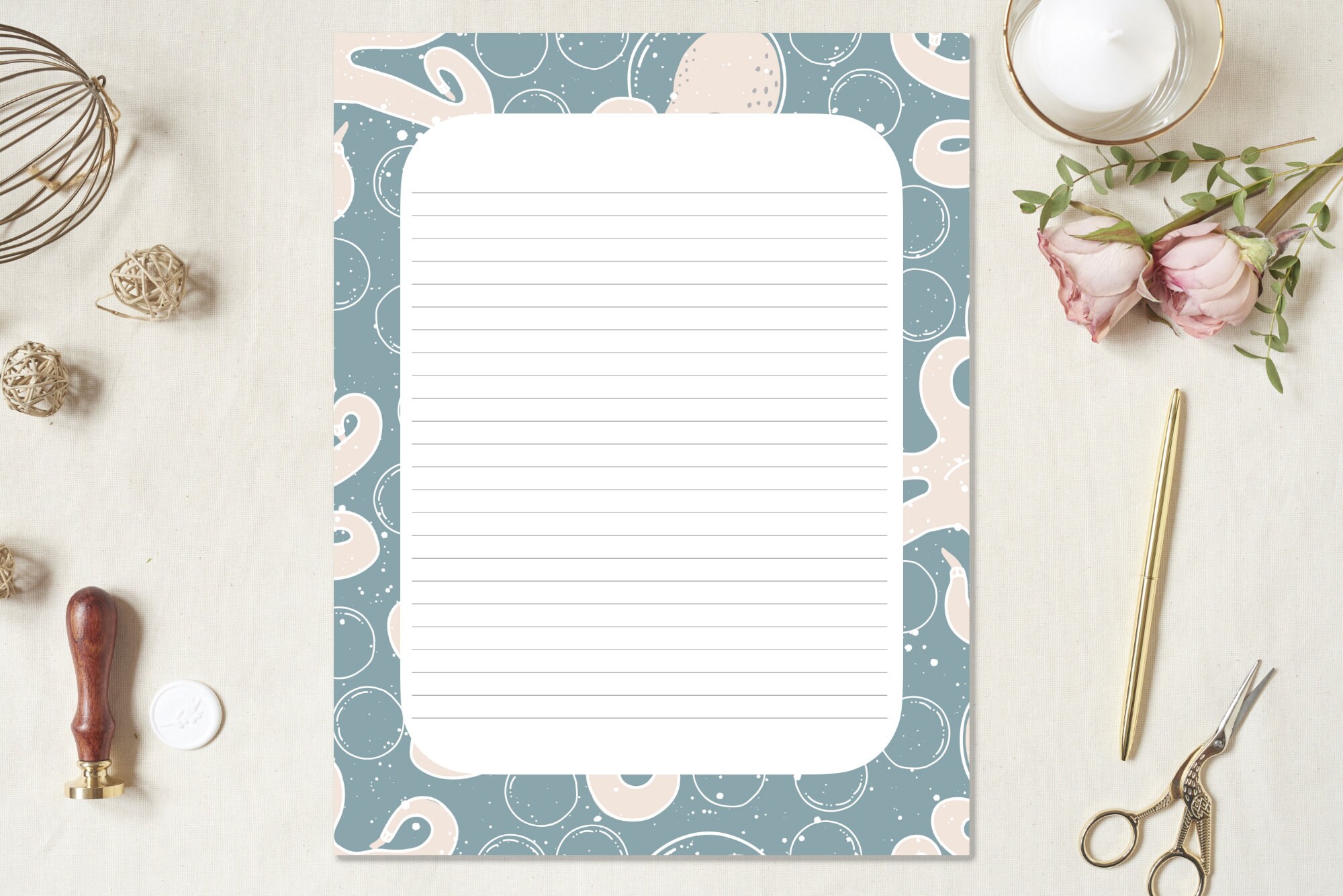 Letter Paper Letter Writing Set Printable Stationery 85x11 Etsy España