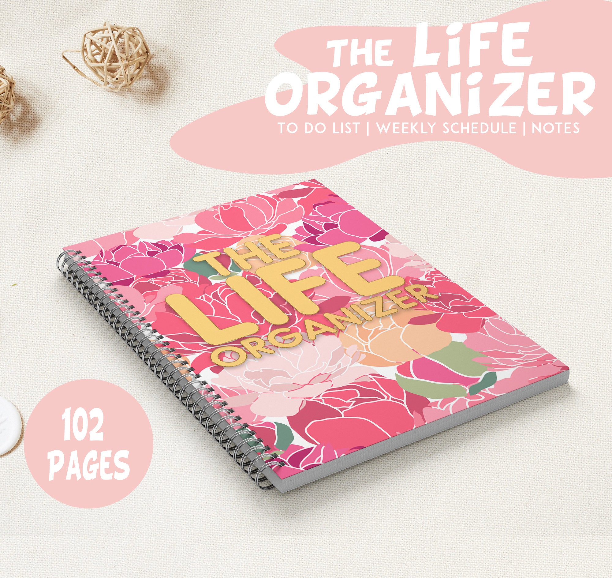 The Life Organizer Spiral Bound Planner - Etsy