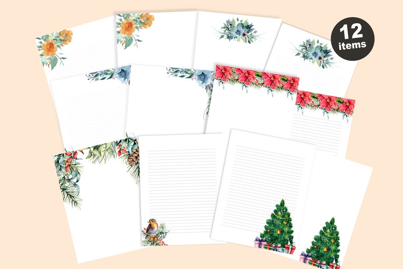 letter-writing-set-christmas-letter-writing-paper-etsy