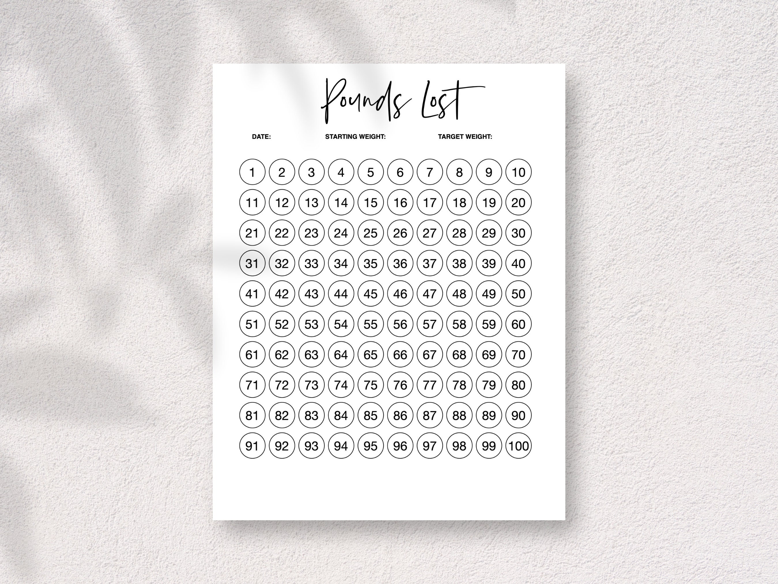 Fitness Planner Printable. Weight Loss Tracker, 100 Lbs, Weightloss ...