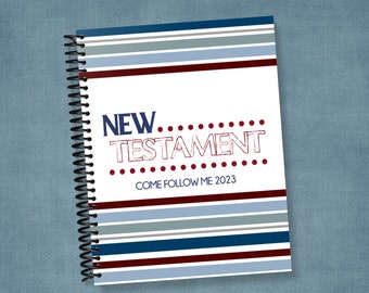 LDS Study Journal | Come, Follow Me 2023 | New Testament Study Journal | Blue Striped