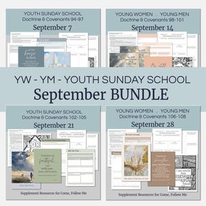 September BuNDLE Lesson Plans for Home and Church | Youth Come, Follow Me 2025 | 4 Weeks Lesson Helps for LDS Youth- YW YM - Bundle Savings!