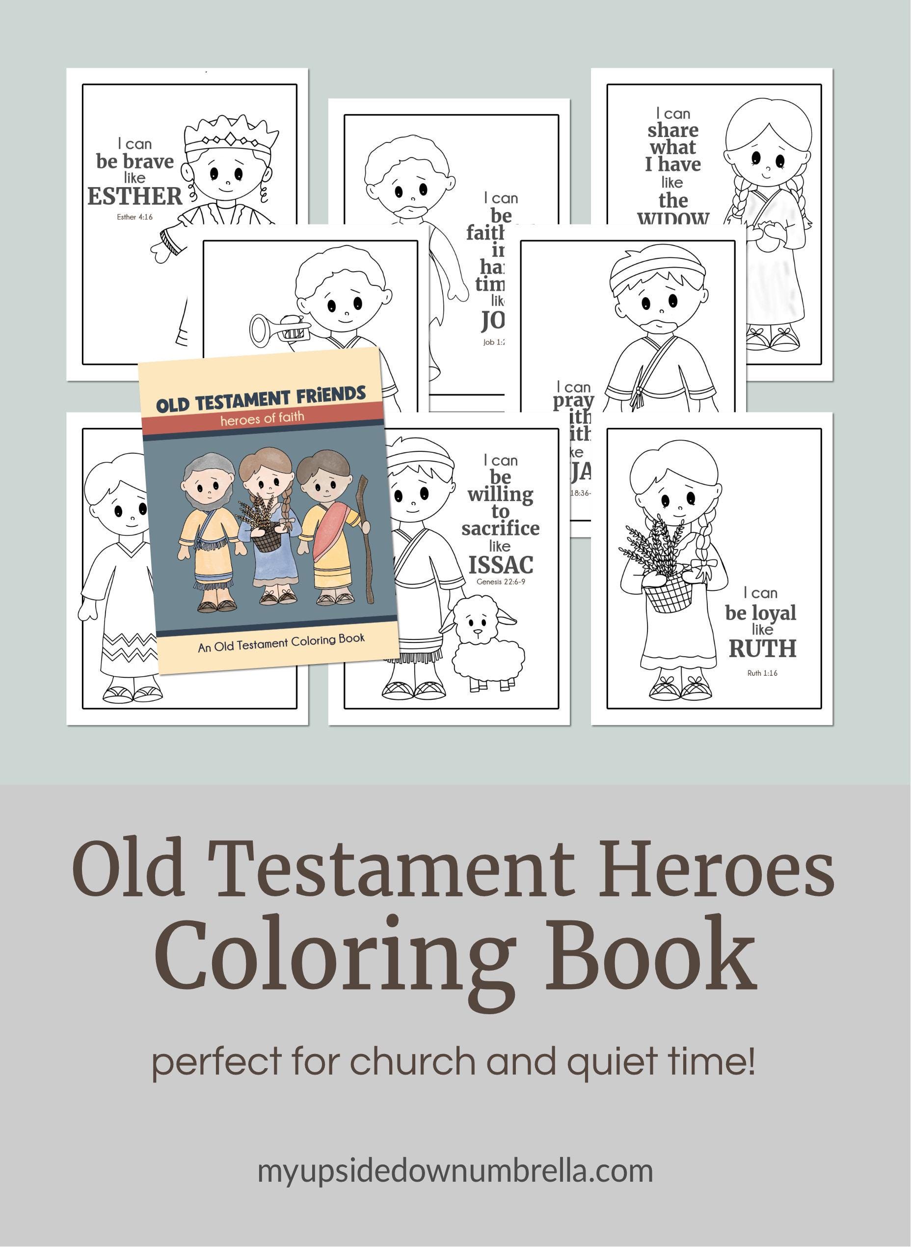 Old Testament Heroes Coloring Book | Bible Coloring Pages - Etsy