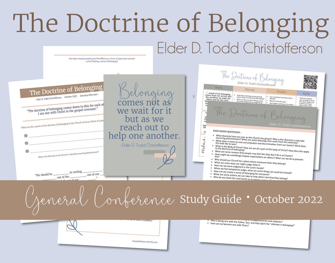 The Doctrine of Belonging Elder D. Todd Christofferson - Etsy