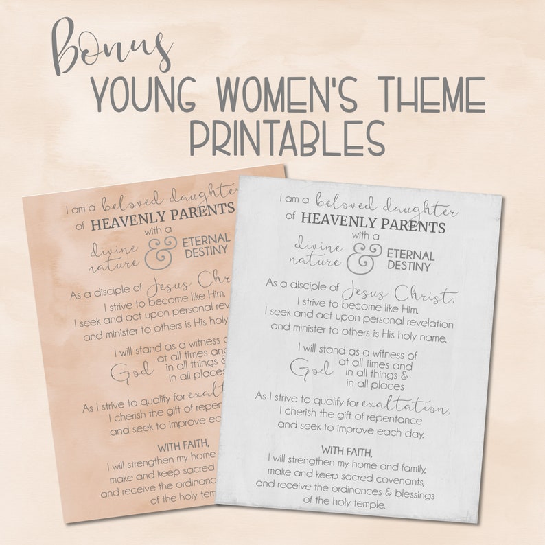 YW Theme Printables 2020 New YW Theme Young Women's - Etsy
