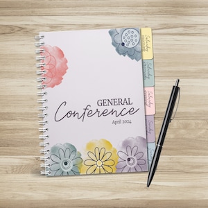 April 2024 General Conference Journal | General Conference Notebook and Study Guide, LDS General Conference Packet for Note Taking