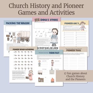 Church History and Pioneer Games and Activities Kit for 2025 Come, Follow Me, Games for LDS Children, Primary Activity Days Games for Kids