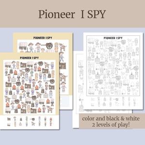 Pioneer I Spy Game- Pioneer Day Activity for LDS Children, D&C 2025 Come Follow Me Games for Valiant Days Primary Activity, FHE, Family Fun