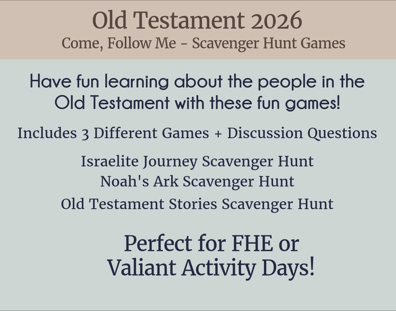 Bible Scavenger Hunt Game | Printable Old Testament Activity - Etsy