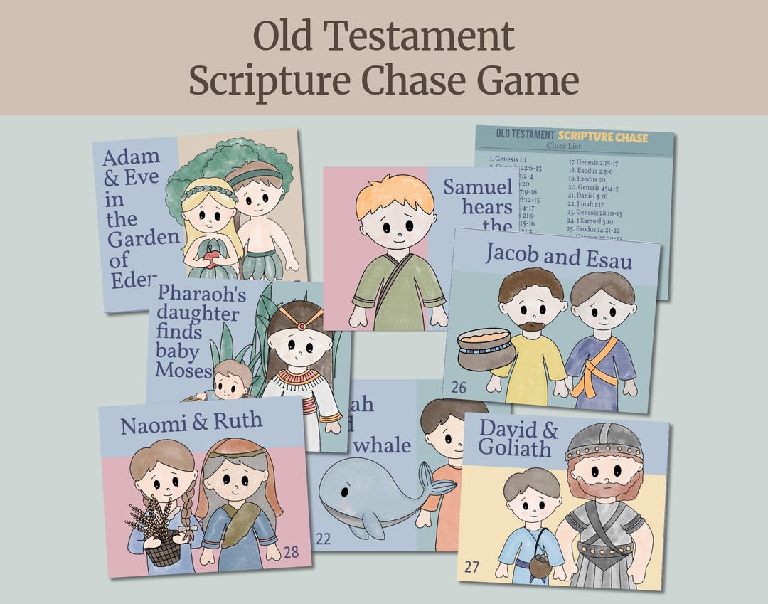 Scripture Man Game Old Testament Bible Scripture Chase Game | Printable Bible Activity - Etsy