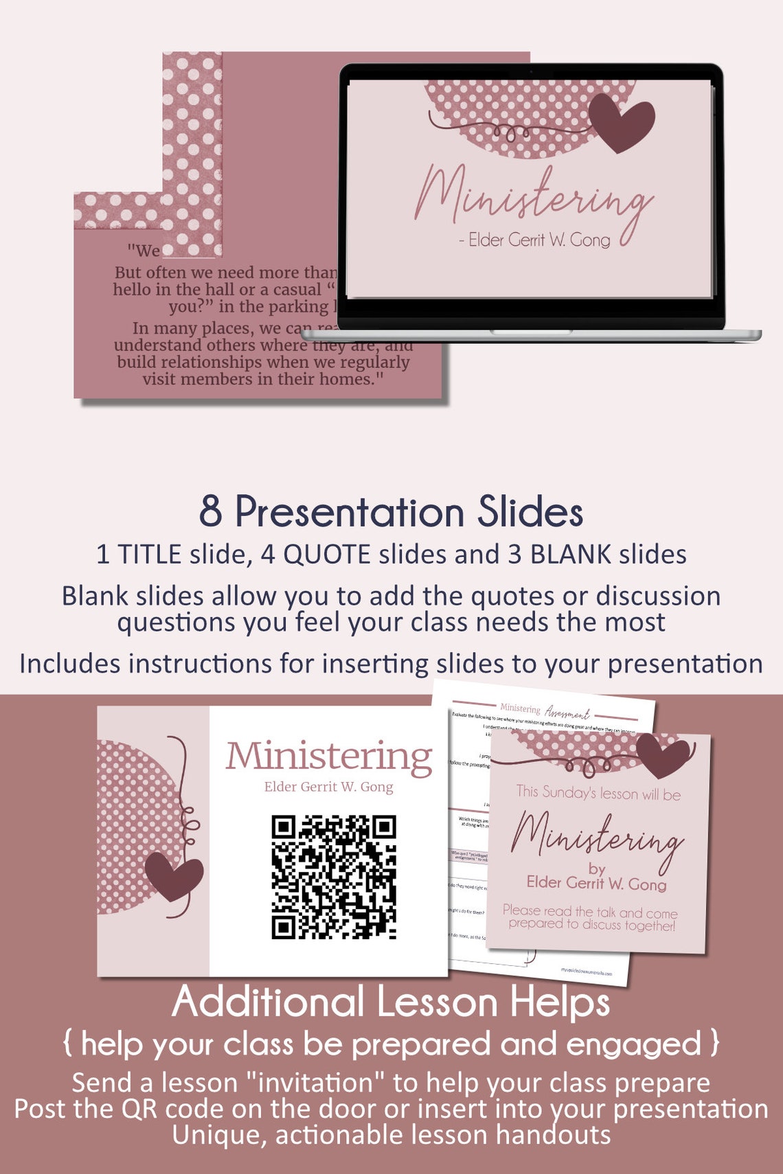 Ministering Elder Gerrit W. Gong Relief Society Lesson Etsy
