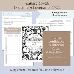 January 20-26 - D&C 2, J.S.H 1 - LDS Youth Lesson Helps - Come Follow Me 2025 Doctrine and Covenants- &quot;The Hearts of the Children&quot; | YW, YM