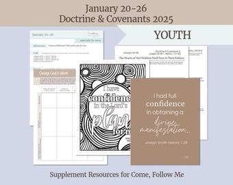 January 20-26 - D&C 2, J.S.H 1 - LDS Youth Lesson Helps - Come Follow Me 2025 Doctrine and Covenants- &quot;The Hearts of the Children&quot; | YW, YM