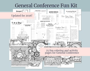 LDS General Conference Packet for April 2026, Coloring Pages and Activities