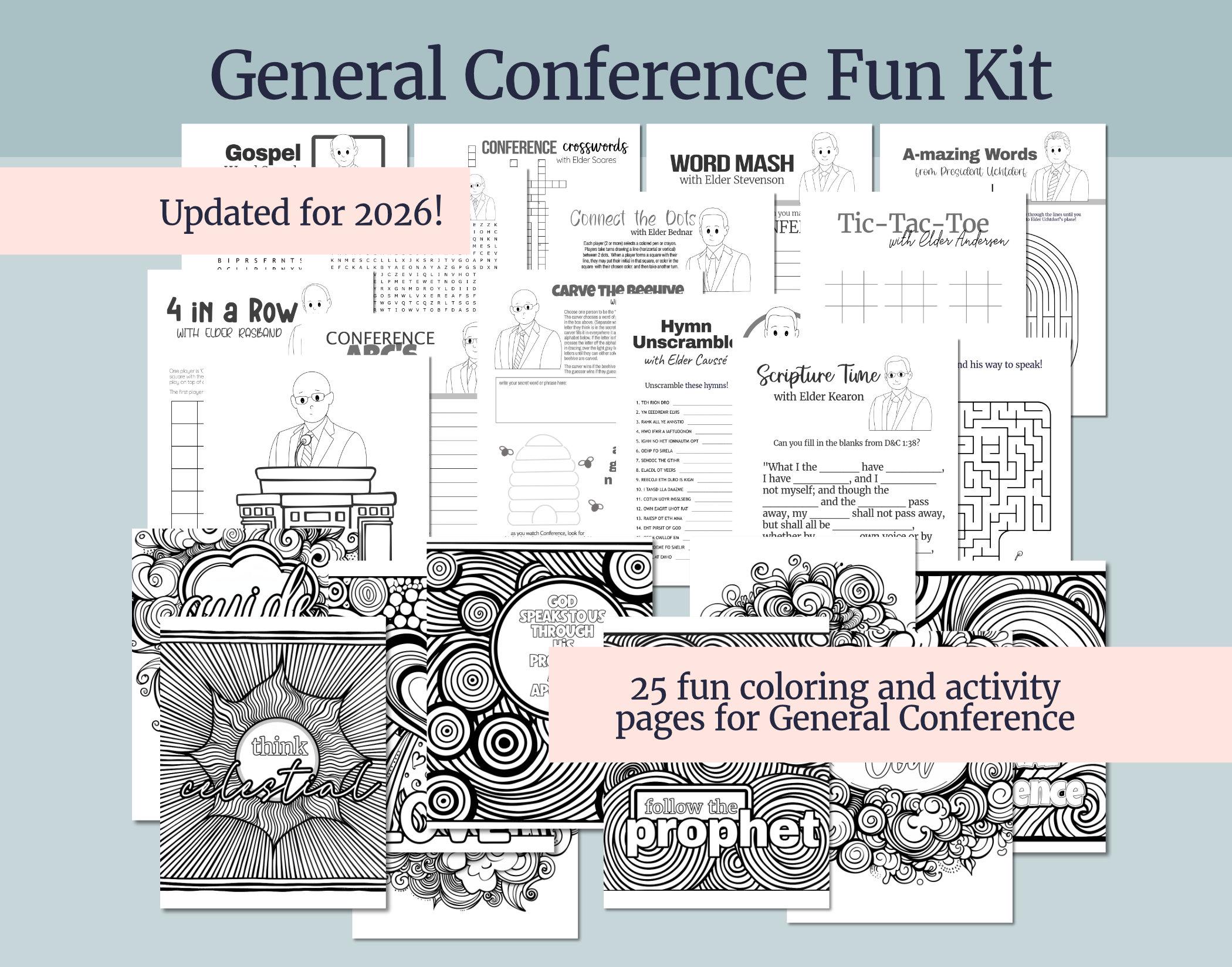 LDS General Conference Packet for April 2026, Coloring Pages and ...