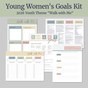 Walk with Me LDS Youth Theme 2026 | Goal Setting Kit for Young Women | Children and Youth Program