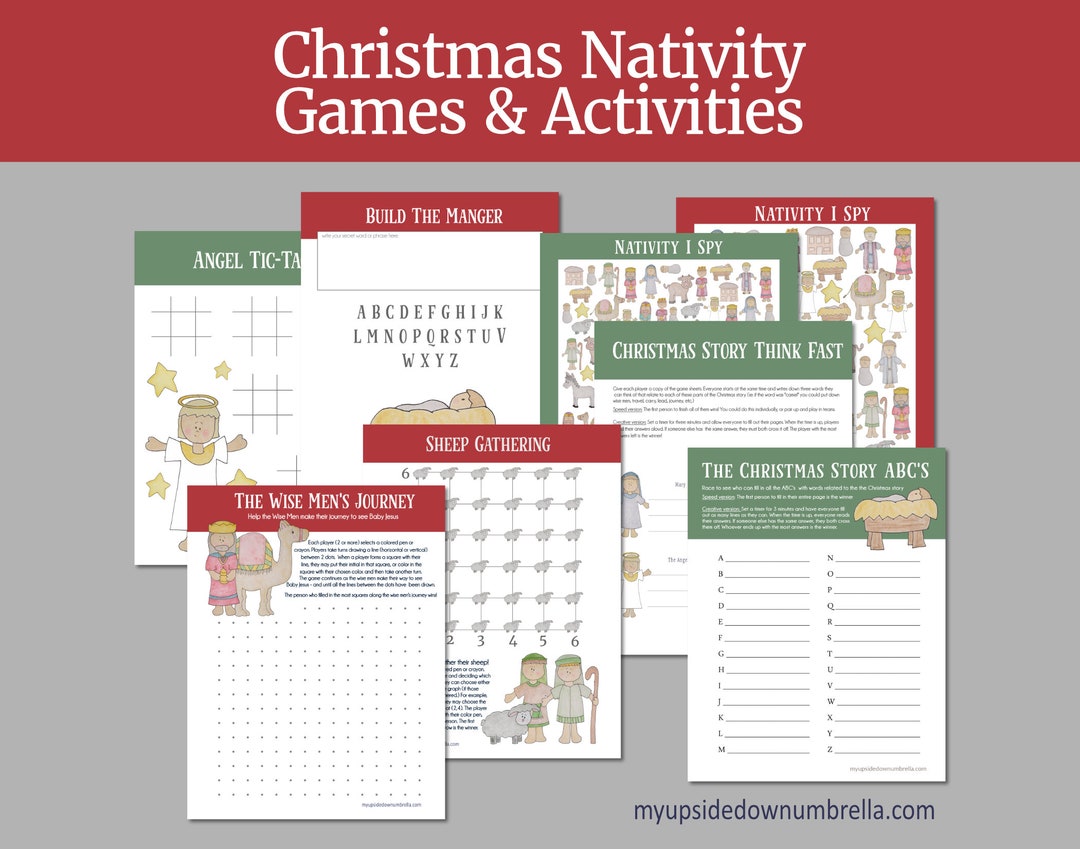 Christmas Nativity Printable Games and Activities Kit Games Etsy