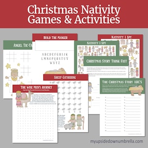 Christmas Nativity Printable Games and Activities Kit, Games for Christian Children, Christ-centered Christmas Activities, Religious Games