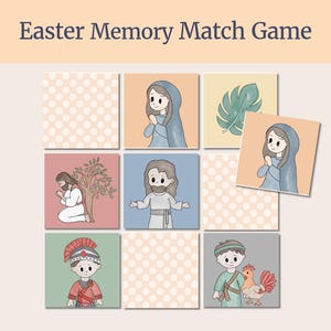 Christ-centered Easter Memory Match Game - He Is Risen Easter Activity for Christian Families, LDS Families, Resurrection Easter Story