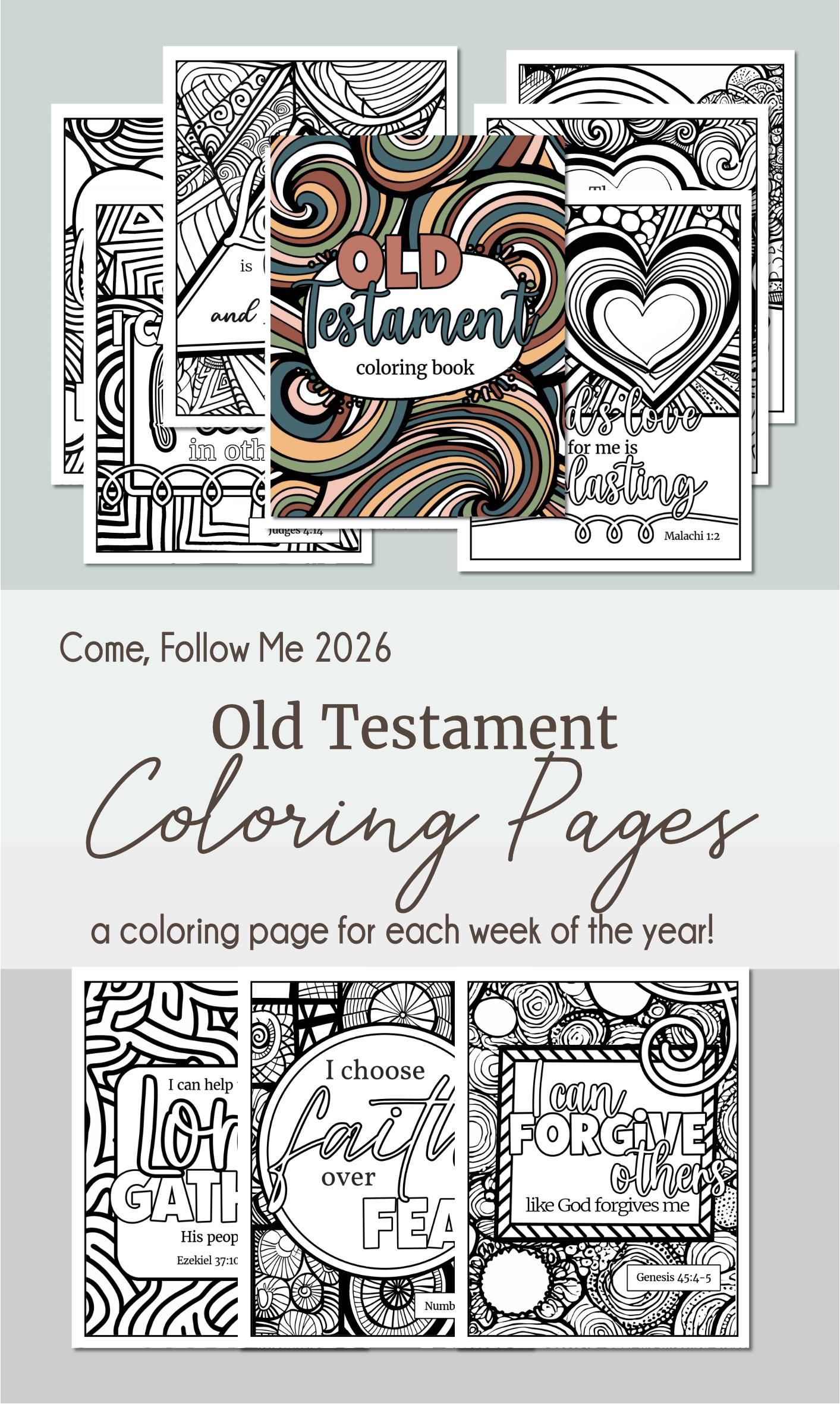 Old Testament Coloring Pages | Bible Coloring Book for Come Follow Me ...