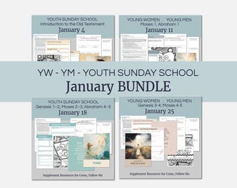 January BUNDLE | LDS Come, Follow Me Youth Lesson Outlines for Home and Church | 4 Lesson Plans