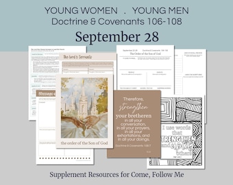 September 22-28 | LDS Youth Lesson Outline | Young Women- Young Men | D&C 106-108, Doctrine Covenants Come Follow Me 2025, &quot;Order of Son...&quot;