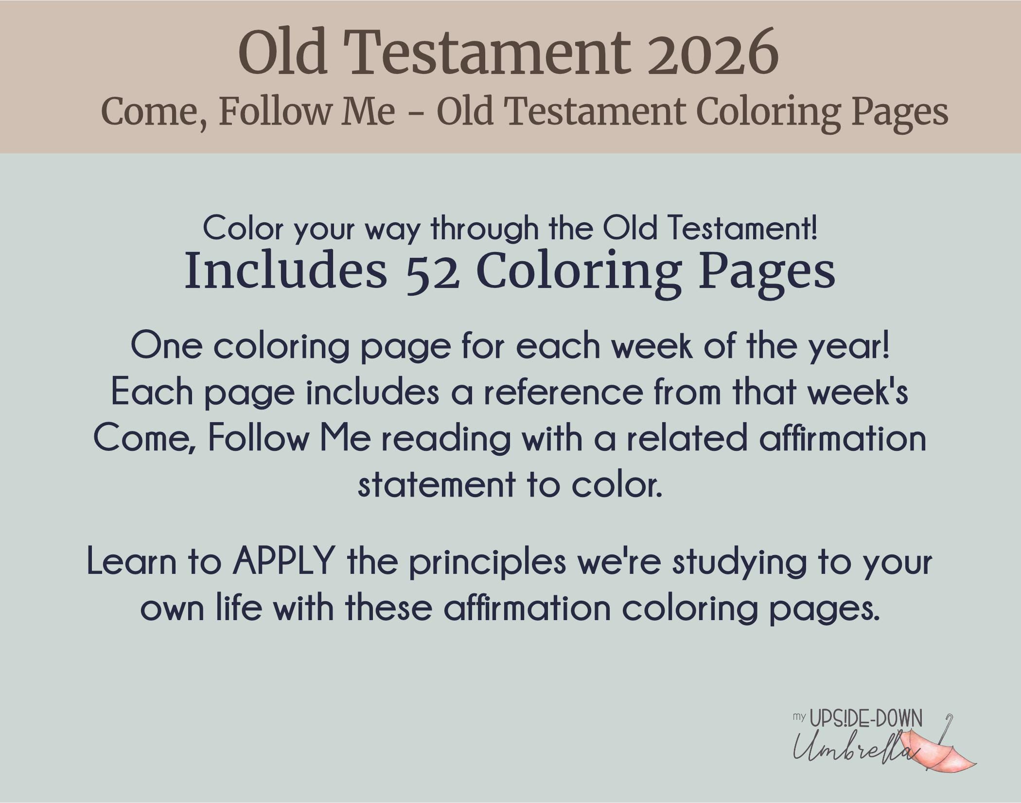 Old Testament Coloring Pages | Bible Coloring Book for Come Follow Me ...