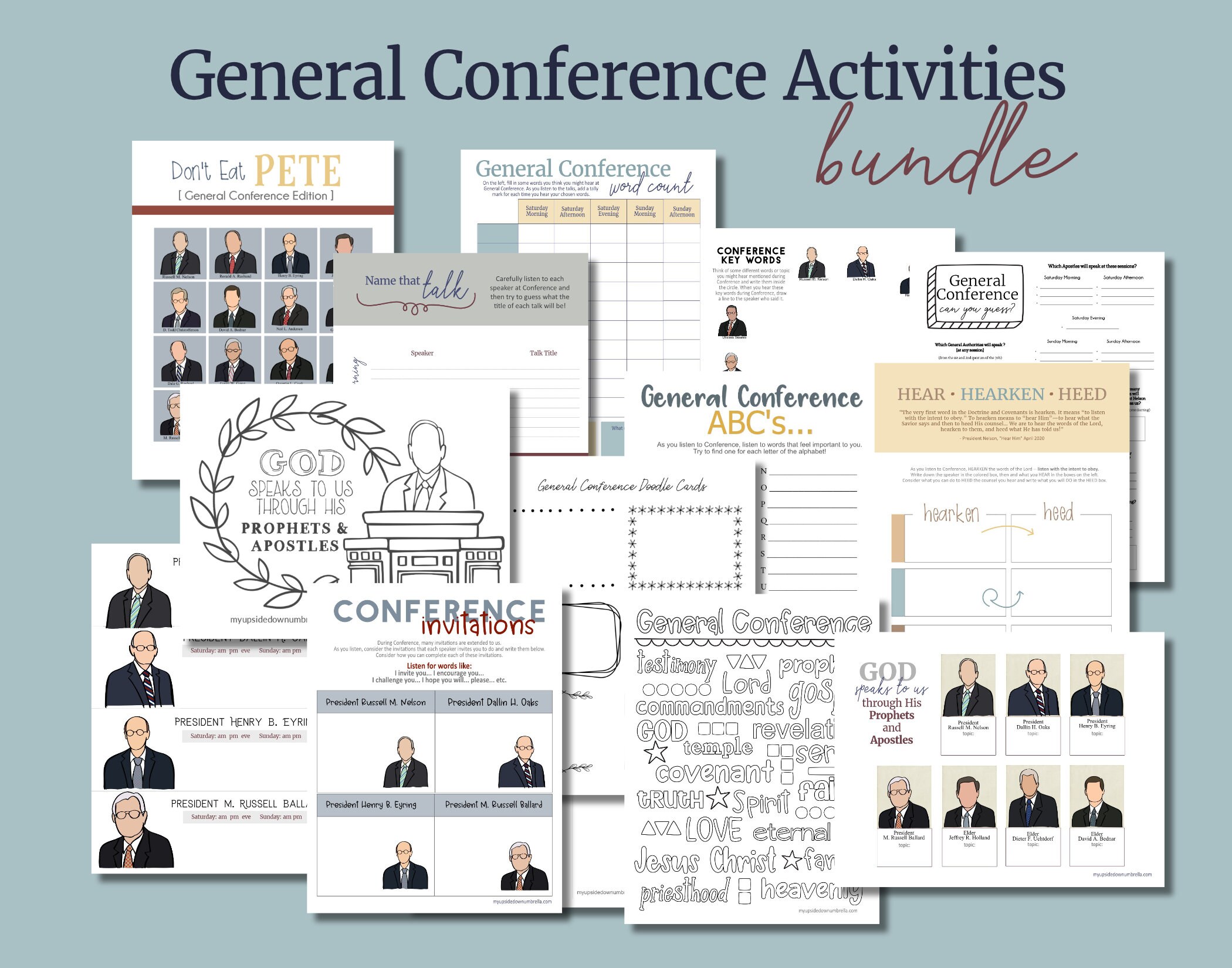 LDS General Conference Activity Packet Activity Pages for Etsy